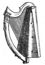 Drawing of Irish Harp