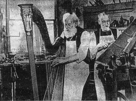 The Haarnack Brothers in their shop